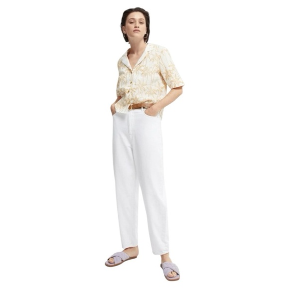 Scotch & Soda Hawaiian linen s/s button down women’s top size Medium - Picture 1 of 7